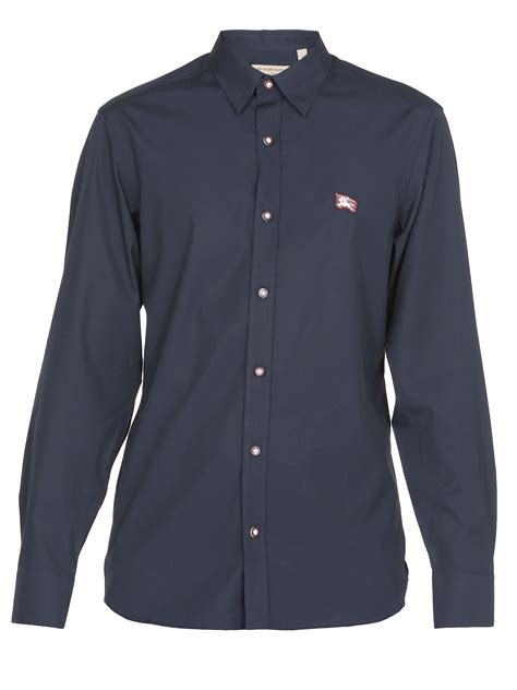 burberry shirt blauw|navy blue burberry shirt.